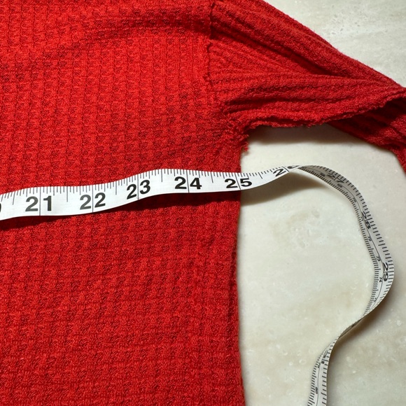 We the Free | North Shore Thermal Boat Neck Tee Phoenix Red XS Long Sleeve - Picture 10 of 12